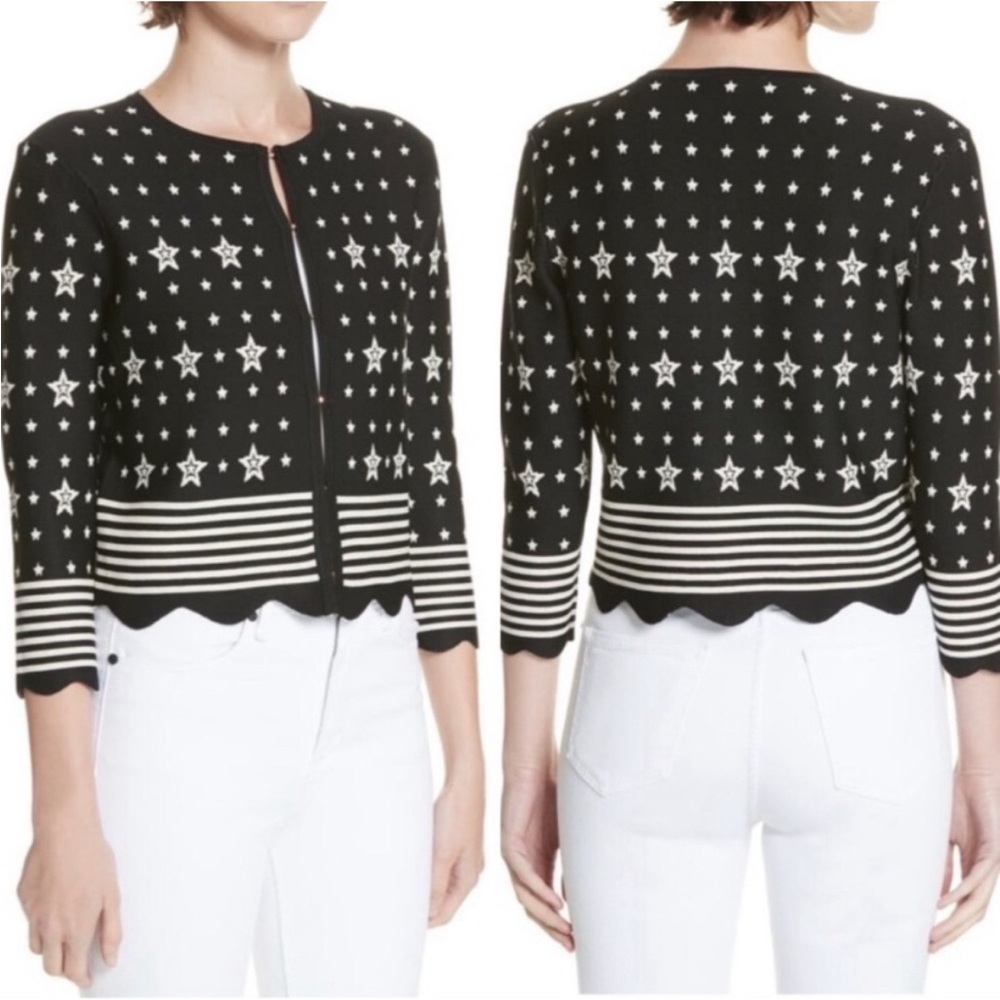 Ted Baker Star Jacquard Lurex Cardigan FLINKEE in Black XL